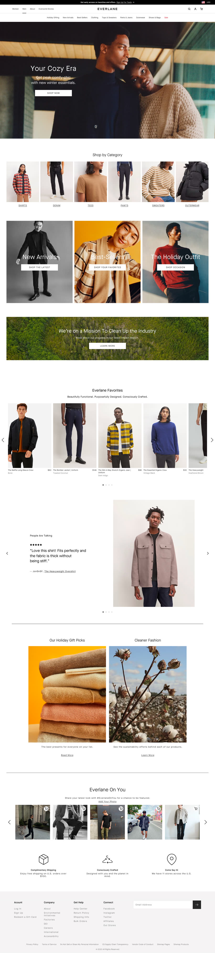 Example quiet minimal fashion storefront